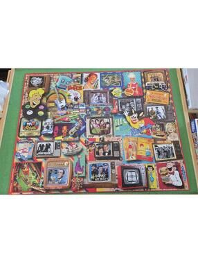 Memory Lane White Mountain 1000 Piece Puzzle Complete w/ Poster Vintage TV